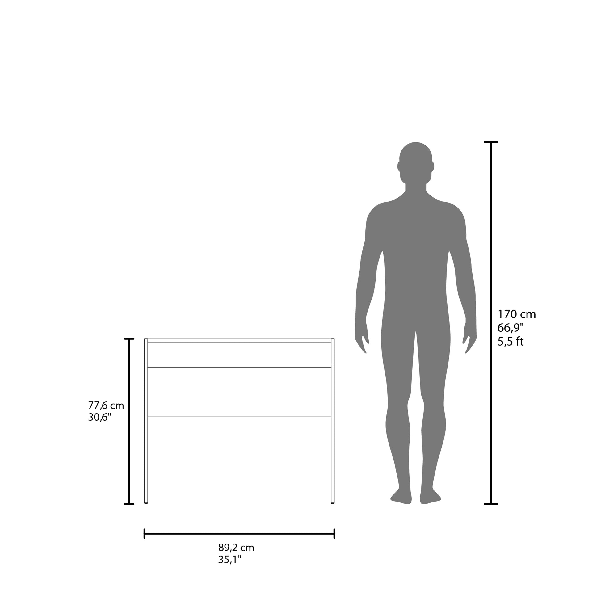 Stella 35" Wide Writing Desk With Shelf White Computer Desk Office Modern Freestanding Rectangular Computer Tables Rectangular Particle Board