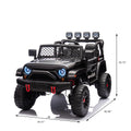 Black,24V 2 Seater Ride On Truck Car, 4Wd Motors, With 2.4G Remote Control,Metal Suspension,Soft Start,Music, Led Light,Outdoor Off Road Electric Car,Toys Gifts Black 100 149 Lbs Iron Plastic Iron