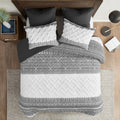 3 Piece Cotton Comforter Set With Chenille Tufting Gray King Cal King King Gray Cotton