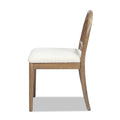 Leon Arched Back Wood & Upholstered Dining Chair, Set Of 2, Ivory White Boucle White Foam Boucle