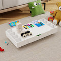 The 2 In 1 Rollaway Play Table And Toy Organizer Compatible With Lego Suitable For Storing Under Bed Or Sofa White 38