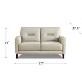 Mavis Leather Loveseat Beige Memory Foam Genuine Leather