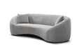 Minimalist Curved Sofa, 3 Seater, Chenille Velvet Fabric Upholstered Sofa, Tight Curved Back Velvet Cloud Couch For Living Room Apartment Office, Light Gray Light Gray Chenille Wood Primary Living Space Medium Soft Tight Back Modern Eucalyptus Recessed