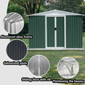 8X6 Feet Outdoor Storage Garden Shed Apex Roof Green With Aluminum Alloy Frame And Sliding Door Green Garden & Outdoor Metal