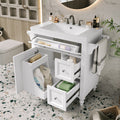 30'' Bathroom Vanity With Top Sink, Modern Bathroom Storage Cabinet With 2 Drawers And A Tip Out Drawer, Single Sink Bathroom Vanity Same As N710S130001K White Bathroom Modern Solid Wood Mdf Resin