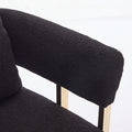 Ts Teddy Velvet Upholstered Metal Foot Sofa Black Gold Teddy 1 Seat