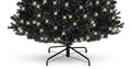 7.5Ft Pre Lit Black Christmas Tree, Full Halloween Xmas Artificial Tree 1716 Branch Tips, 500 Lights, Metal Hinges, Foldable Base, Holiday Decoration Black Black Polyethylene