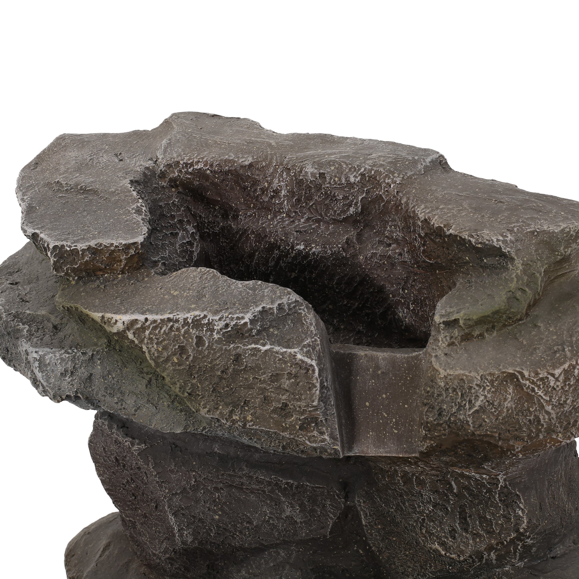 Apache 4 Tier Fountain, Candler Outdoor Fountain, Stone Gray, No Assembly Required Stone Gray Polyresin