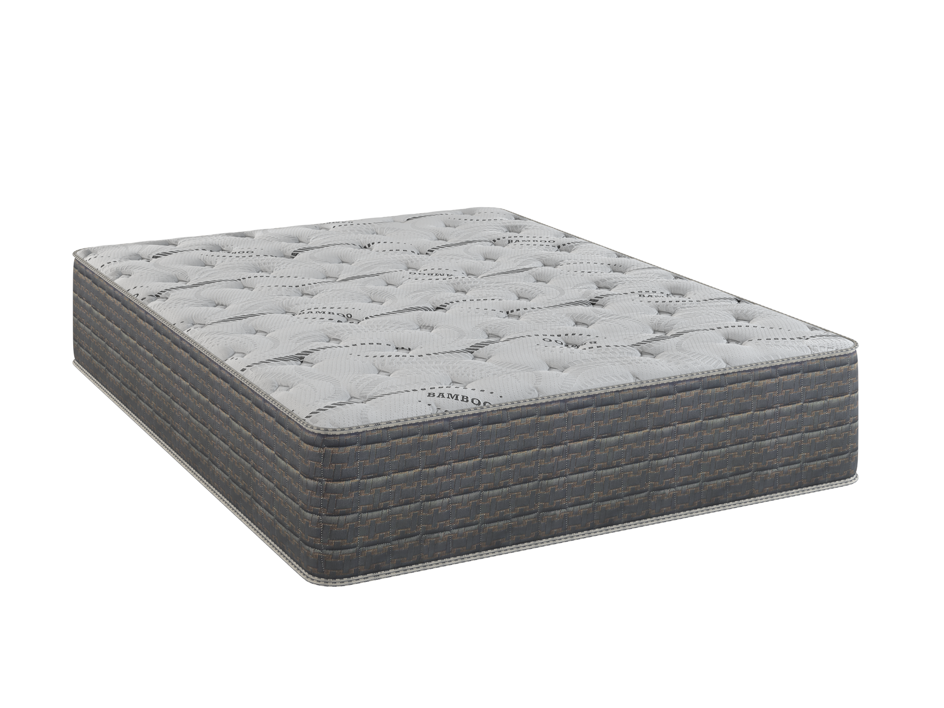 13.5" Dream Flex Two Sided Plush Queen Mattress White Gray Bamboo Foam Spring Queen