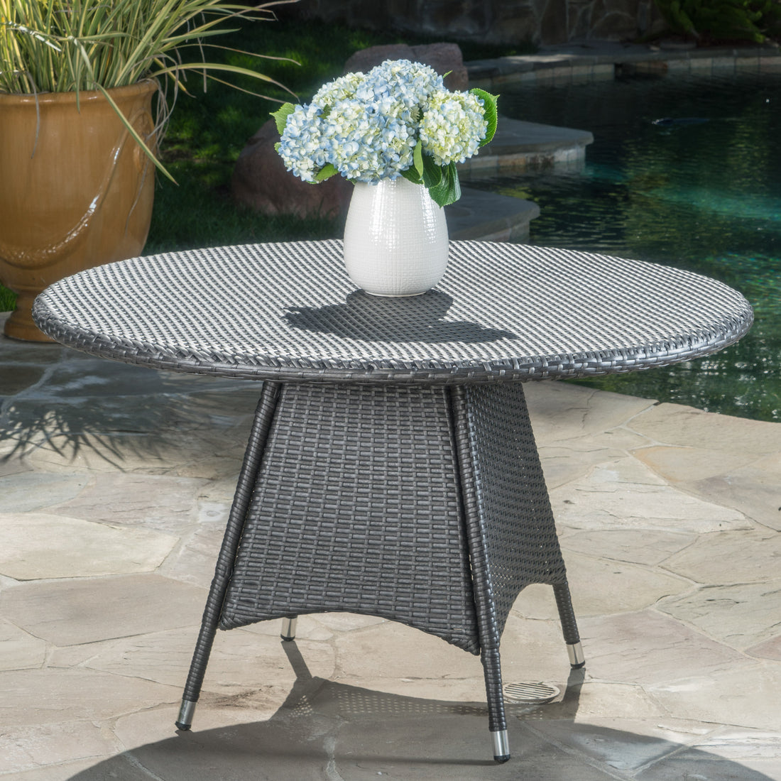 Corsica Rd Dining Table Grey Rattan