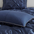 7 Piece Tufted Comforter Set Navy Cal King California King Navy Polyester