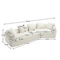 Modular Sectional Sofa, U Shaped Couch With Sofa For Five & Pillows, Modern Minimalist Chenille Fabric Large Comfy Cloud Sofas, Living Room Furniture Sets Beige Chenille 5 Seat