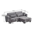 United Modular Sectional Sofa L Shaped Modular Couch With Reversible Chaise Modular Sofa Sectional Couch With Storage Seats Carbon Black Velvet 2 Seat