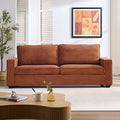 Corduroy Sofa, 87.4 Inch Modern Design Sofa With Cup Holder And Storage Bags, Deep Seat Sofa Couch,Comfy Couch For Living Room,Apartment,Brown Brown Corduroy 3 Seat