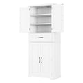 Bathroom Storage Cabinet With Multi Functional Storage Space, Drawer With Slide Rails, Adjustable Shelf, White White Mdf