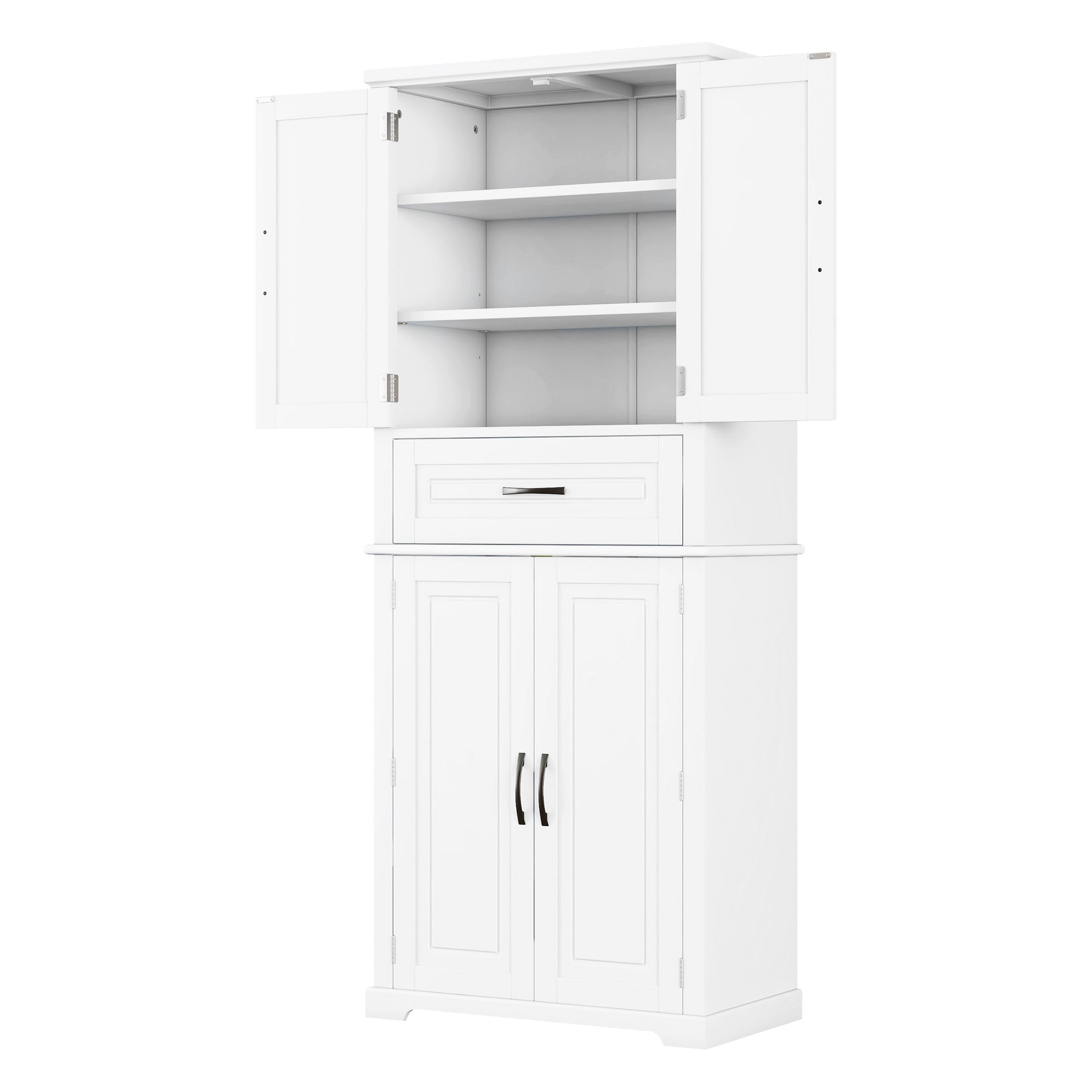 Bathroom Storage Cabinet With Multi Functional Storage Space, Drawer With Slide Rails, Adjustable Shelf, White White Mdf