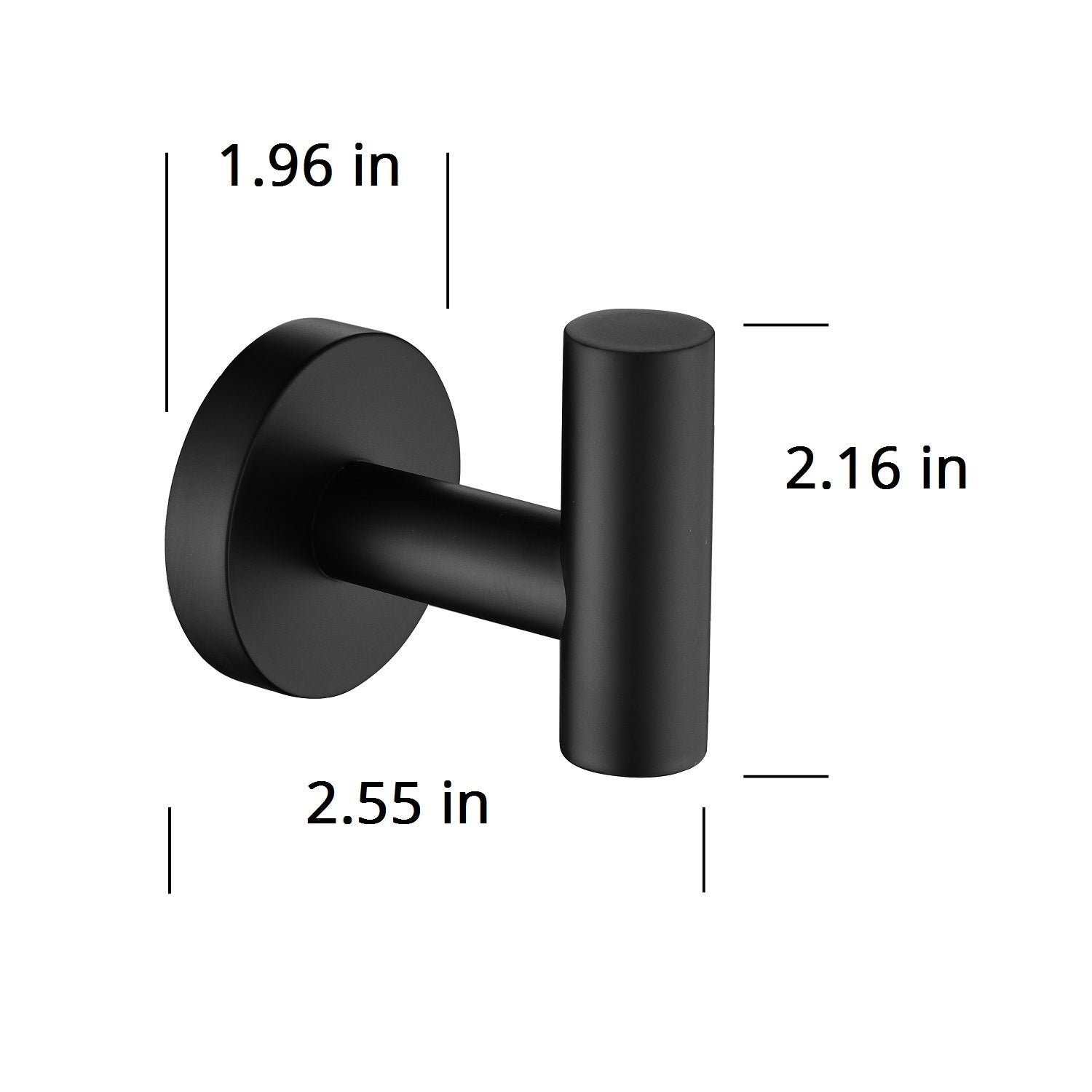 Bathroom Towel Hook Robe Hook Shower Kitchen Wall Hanging Hooks No Drill Wall Mount Sus 304 Stainless Steel Matt Black 6 Pack Matte Black Stainless Steel