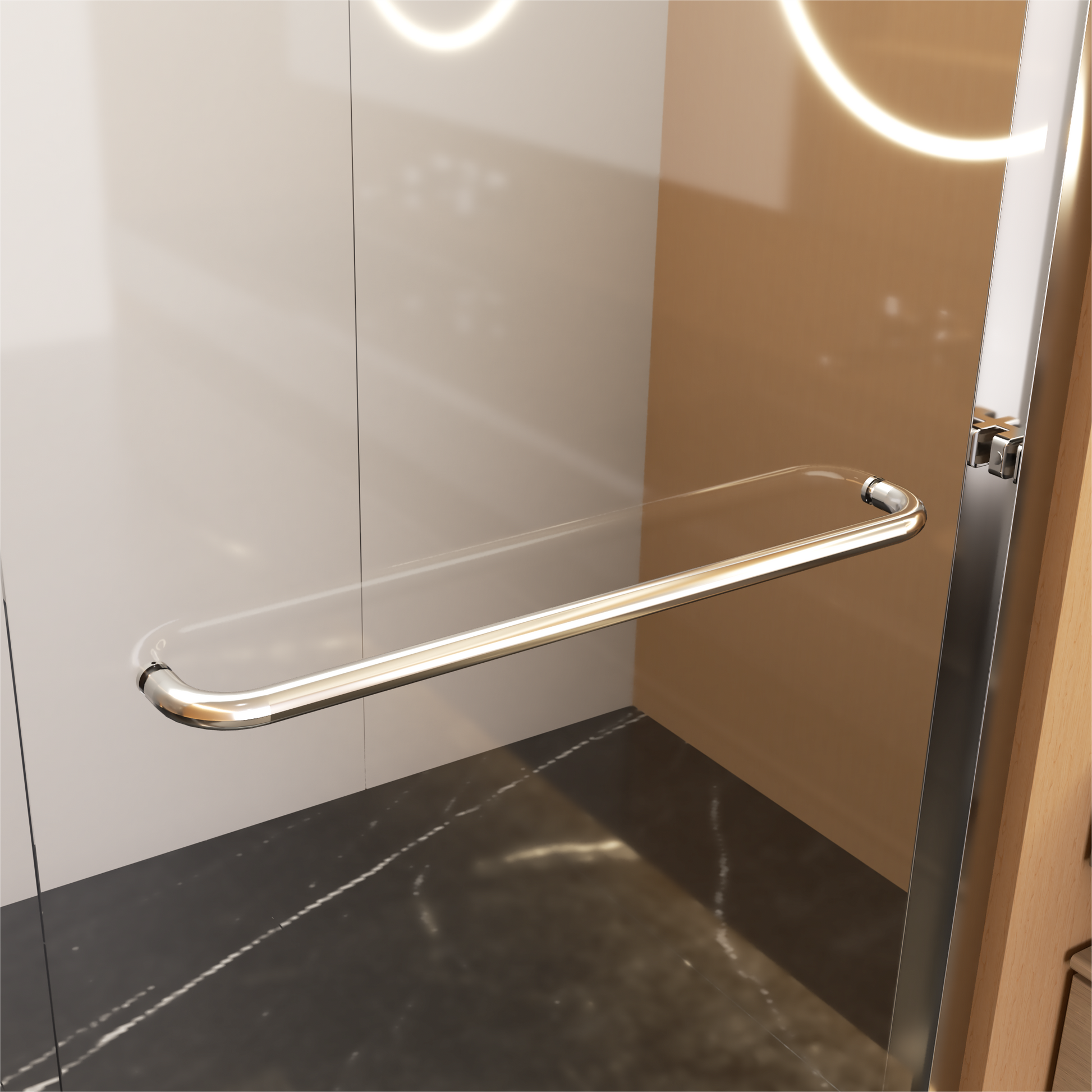 56" 60"W*72" H Semi Frameless Double Sliding Shower Door, Bypass Shower Door, 1 4" 6Mm Thick Sgcc Tempered Glass Door, Chrome Chrome Glass Metal