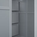 Full Size Loft Bed With Wardrobe,Desk And Shelves,Grey Grey Mdf Lvl