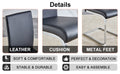 Table And Chair Set, Large Modern Minimalist Rectangular Dining Table, 0.39 Inch Black Imitation Marble Tabletop And Silver Metal Legs, Soft Leather Seats. F 1537 Silver Glass Metal