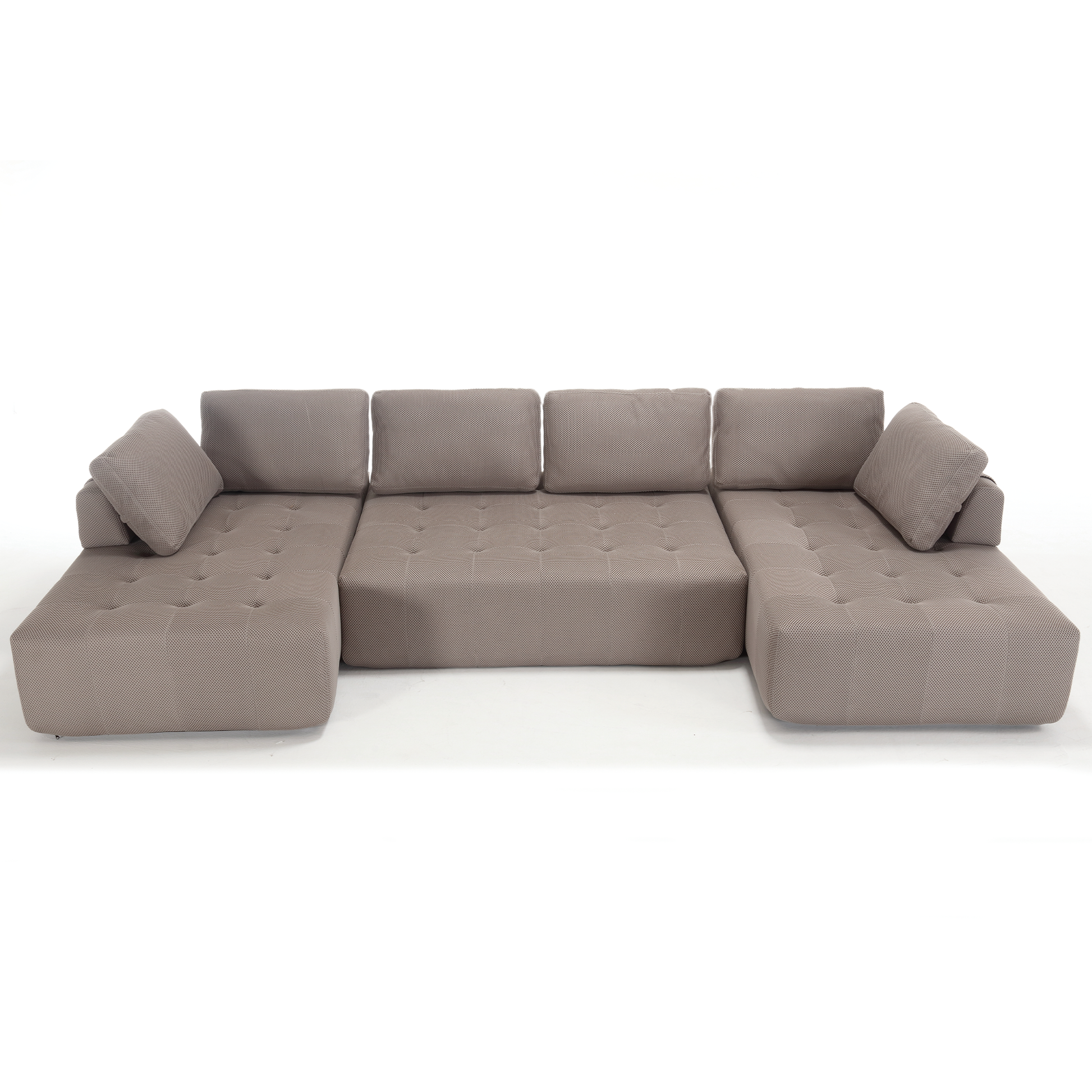 Arrived 138.5 "Modular Combination Sofa, U Shaped Sofa, Living Room, Apartment, Upholstered ,6 Seat Sofa, Free Combination Sofa Mesh Fabric ,Fabric, Gray Gray Polyester Primary Living Space Split