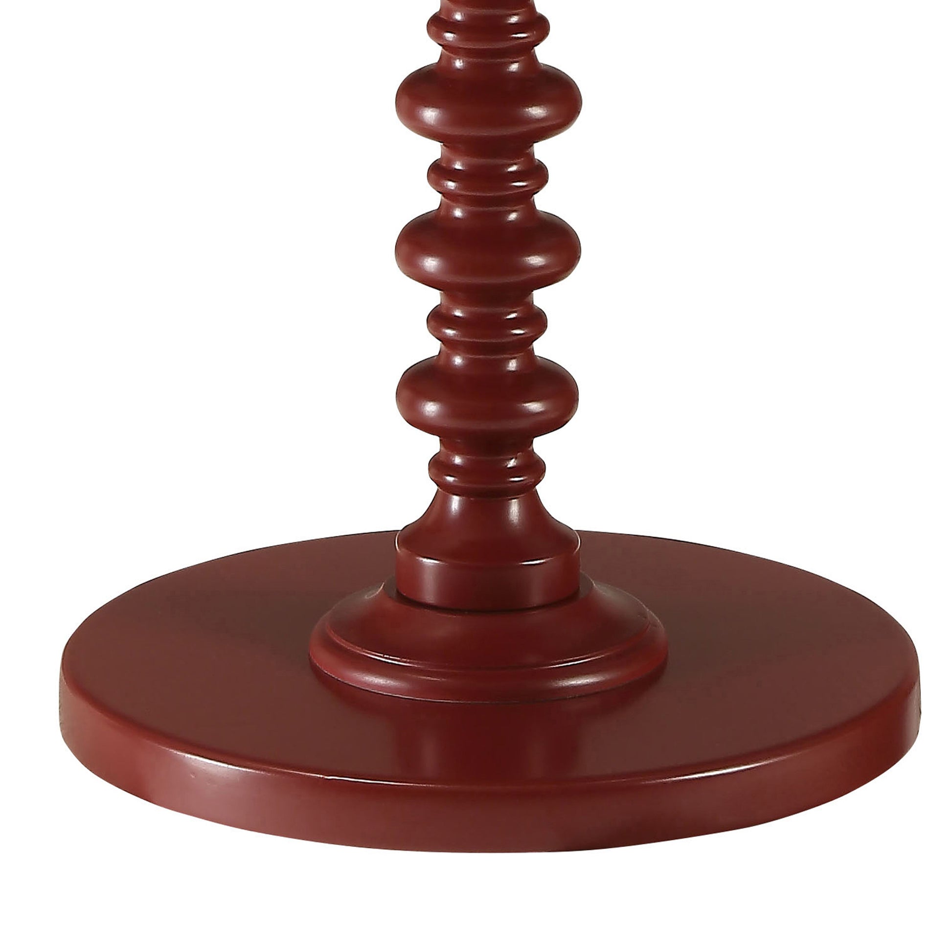 Red Round Wooden Side Table Red Primary Living Space Round Wood Pedestal