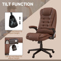 Homcom High Back Vibration Massage Office Chair With 6 Vibration Points, Heated Reclining Pu Leather Computer Chair With Armrest And Remote, Brown Brown Pu