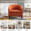 Coolmore Barrel Chairs With Soft Padded Armrest, Club Chairs With S And Solid Wood Legs For Living Room Bedroom Waiting Room Orange Linen Orange Primary Living Space Foam Linen