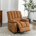 Massage Recliner Chair Electric Power Lift Recliner Chairs With Heat, Vibration, Side Pocket For Living Room, Bedroom, Light Brown Light Brown Velvet