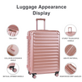 Luggage Sets Model Expandable Abs Pc 3 Piece Sets With Spinner Wheels Lightweight Tsa Lock 20 24 28 ,Rose Gold Rose Gold Abs Pc