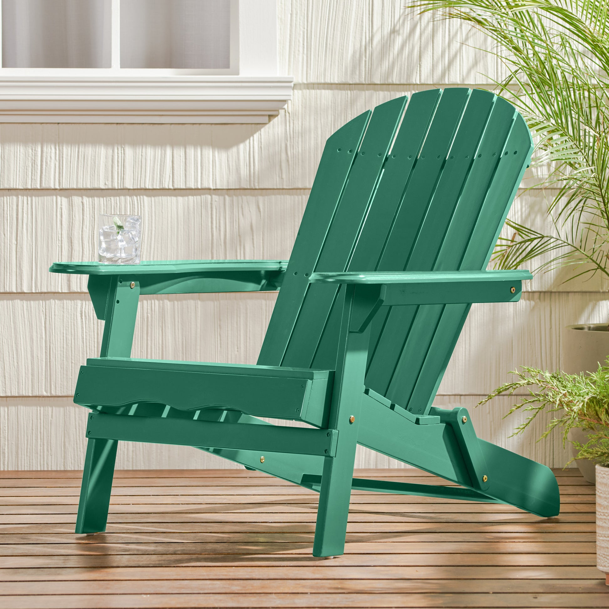 Malibu Adirondack Chair Dark Green Acacia Wood