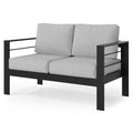 Outdoor Loveseat, All Weather Metal Aluminum Outdoor Patio Furniture Sofa With 5