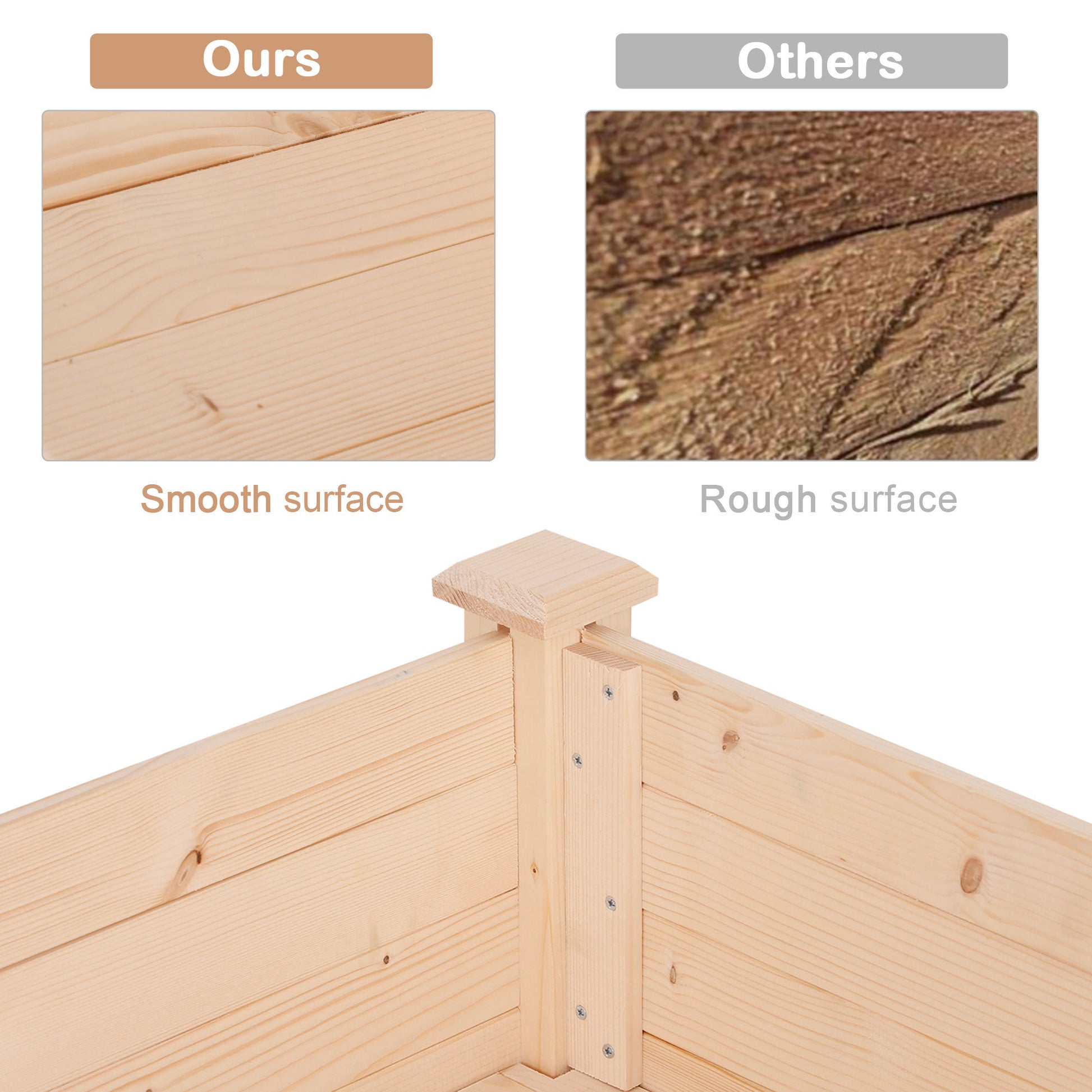 Outsunny Raised Garden Bed With Legs, 48" X 22" X 30", Elevated Wooden Planter Box, Self Draining With Bed Liner For Vegetables, Herbs, And Flowers Backyard, Patio, Balcony Use, Natural Natural Wood