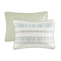 3 Piece Printed Microfiber Seersucker Quilt Set Taupe Blue Full Queen Full Taupe Blue Polyester
