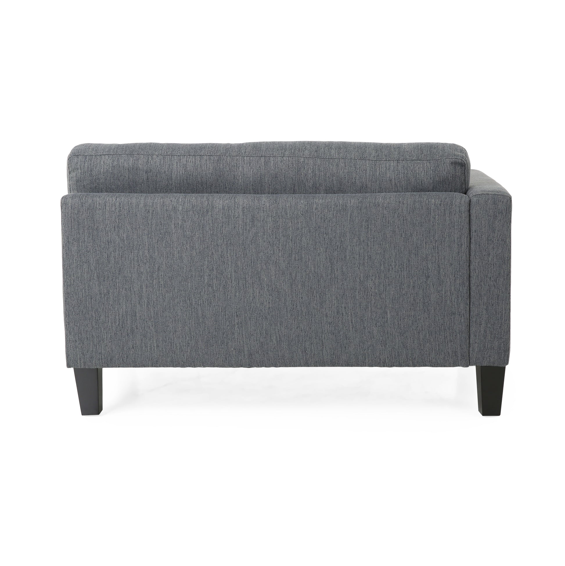 Mirod Comfy 3 Seat Sofa With Wooden Legs, Modern Style For Living Room And Study Charcoal Fabric 3 Seat