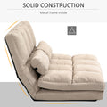 Homcom Convertible Floor Sofa Chair, Folding Couch Bed, Guest Chaise Lounge With 2 Pillows, Adjustable Backrest And Headrest, 40.25