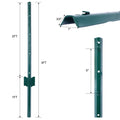 Fence Posts 3Feet 10Pack, Heavy Duty Metal Fence Post With U Channel, Steel Fence U Post For Holding Garden Wire Fence, Corner Anchor Posts Etc. Green Steel