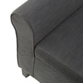 Hayes Armed Storage Bench Gray Fabric