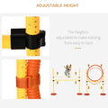 Pawhut 3Pcs Dog Agility Training Equipment, Outdoor Obstacle Course Starter Kit With Hoop, Hurdle, Weave Poles And Carrying Bag Yellow Abs