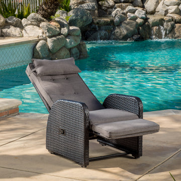 Liverpool Gas Recliner Brown Multi Rattan