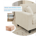 Packaging Upgrade Oversized Modular Sectional Sofa Set, L Shaped Couch,Corduroy ,Upholstered,Deep Seat,5 Seat,5 Throw Pillow And 6 Back Cushion,Living Room, Apartment ,Beige Beige Polyester Wood