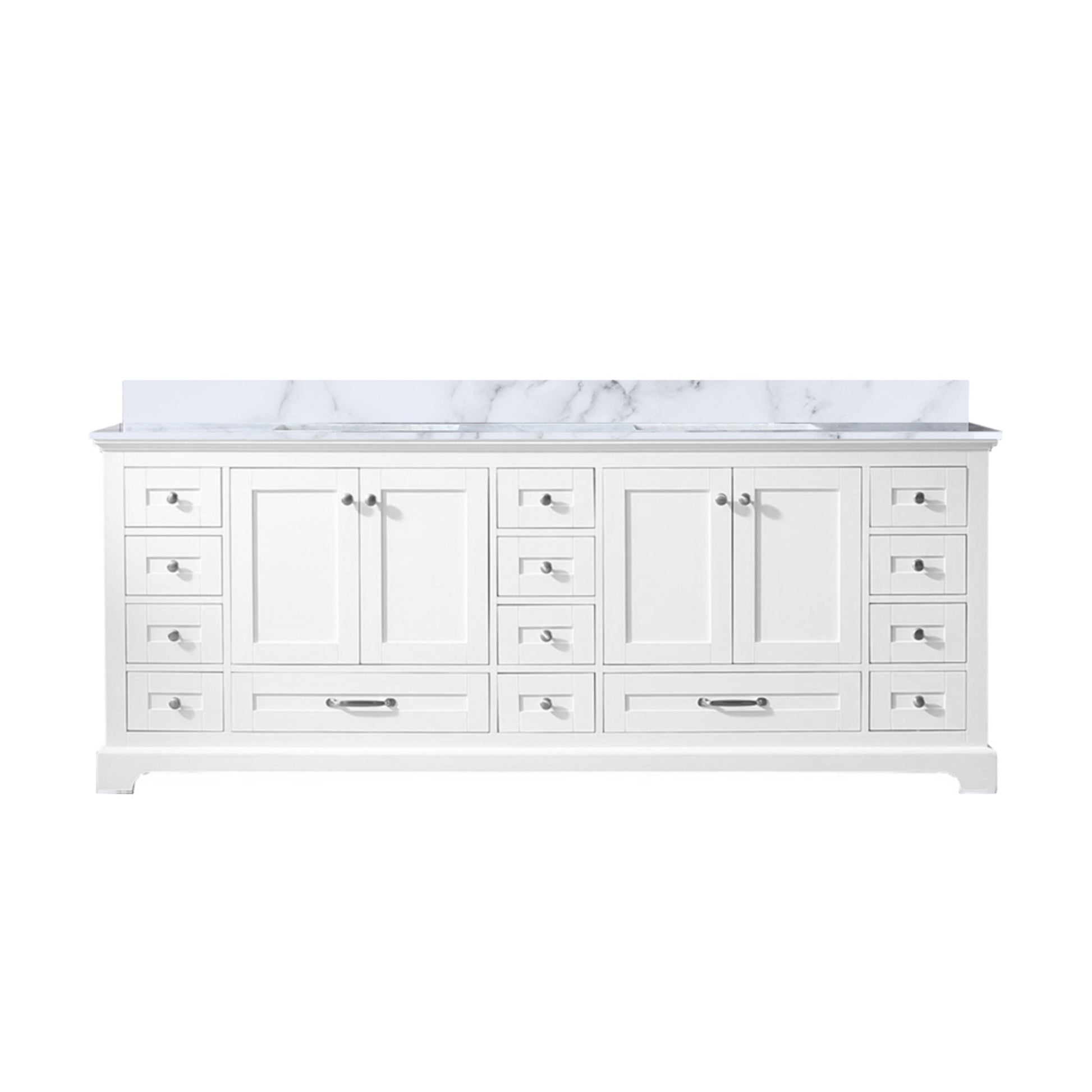 White Double Bath Vanity 84 In. W X 22 In. D, With Cultured Marble Top White Plywood Wood