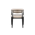 Beige And Black Armchair With Open Back Set Of 2 Solid Beige Black Dining Room Side Chair Solid Back Set Of 2 Wood Fabric