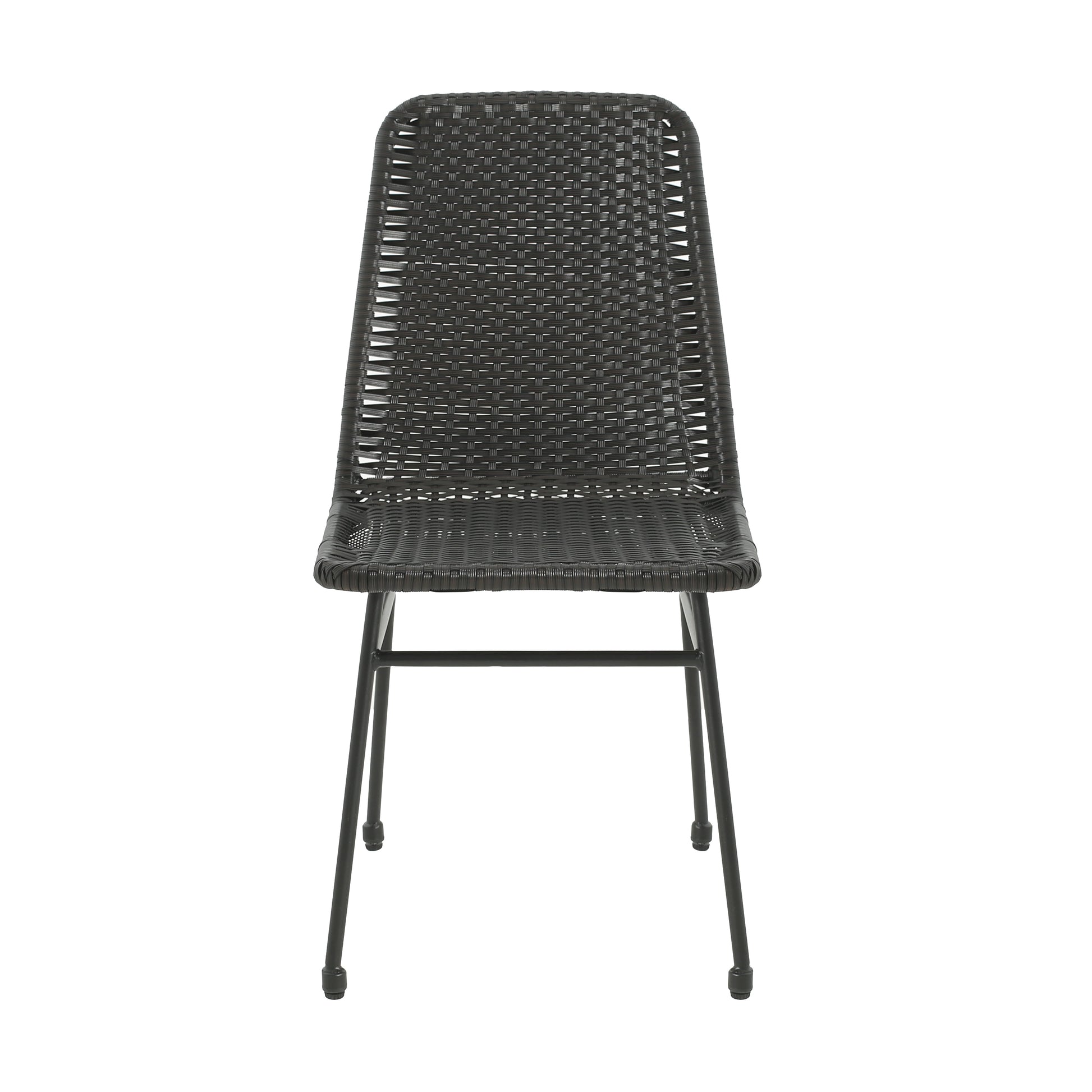 Dark Brown Chair 2 Black Accent Table Dark Brown Pe Rattan Iron,Wood