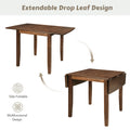 3 Piece Wood Drop Leaf Breakfast Nook Dining Table Set With 2 X Back Chairs For Small Places, Brown Brown Wood Dining Room Folding Rectangular Breakfast Nook Wood Wood Brown Ladder Back Seats 2 48