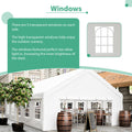 20X32Ft Party Tent Heavy Duty, Large Wedding Event Shelters With 3 Storage Bags & Removable Sidewalls, Outdoor Canopy Gazebo Commercial Tents For Parties Carport Camping Garden Patio White Metal