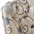 Mirod Comfy Arm Chair With Tufted Backmodern For Living Room, Bedroom And Study White Multi Fabric