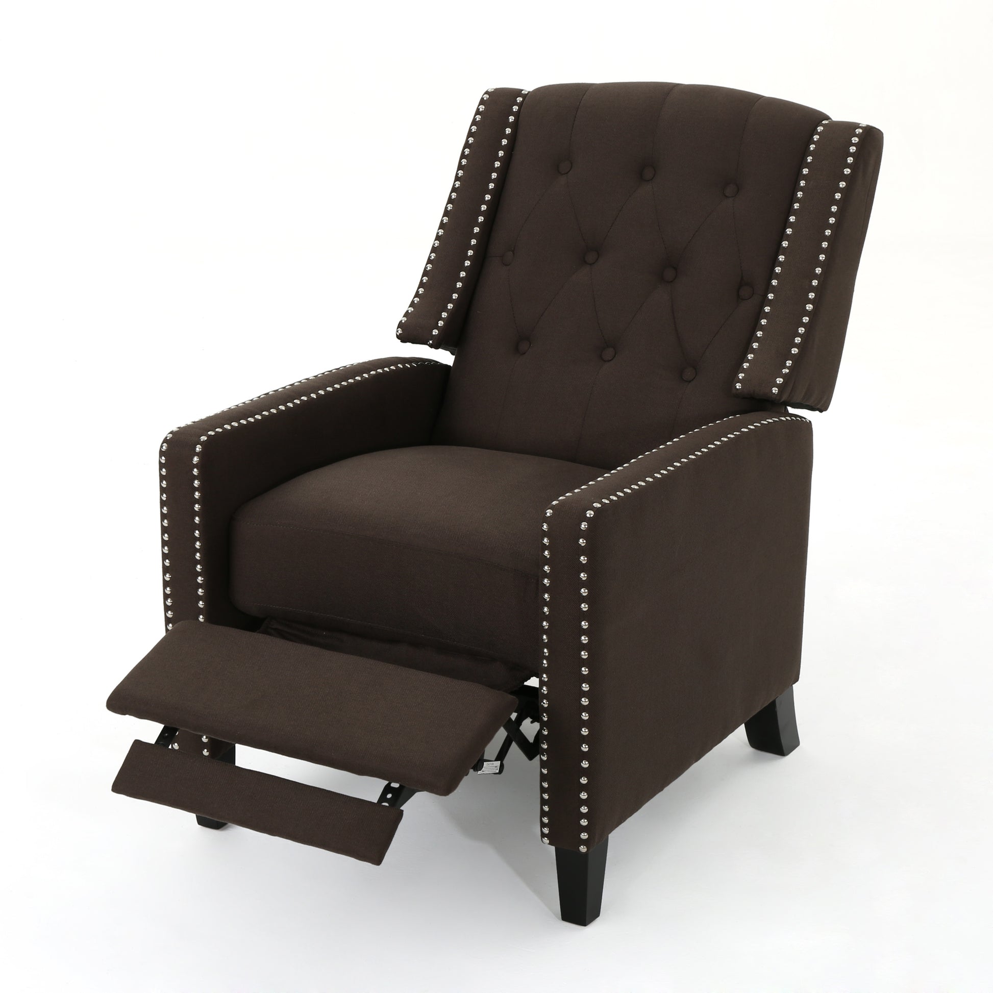 Classic Coffee Fabric Push Back Chair Coffee Fabric