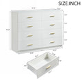 Modern White 8 Drawer Dresser For Bedroom Large Storage Wide Chest Of Drawers, Sturdy & Safe White White Primary Living Space American Design,Contemporary,Modern Melamine Engineered Wood