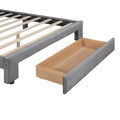 Queen Size Storage Bed Velvet Upholstered Platform Bed With A Big Drawer Gray Old Sku:Wf296854Aae Queen Gray Velvet